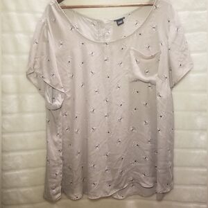 Cream Moth printed Top